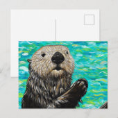 Happy Little Zee Otter Painting Briefkaart (Voorkant / Achterkant)