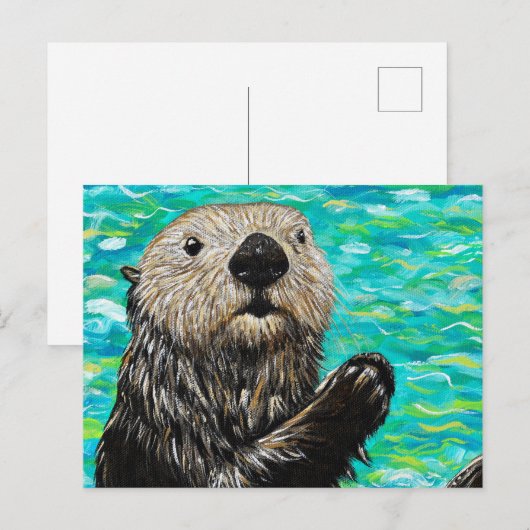 Happy Little Zee Otter Painting Briefkaart (Voorkant / Achterkant)