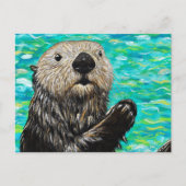 Happy Little Zee Otter Painting Briefkaart (Voorkant)