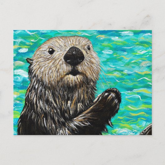 Happy Little Zee Otter Painting Briefkaart (Voorkant)