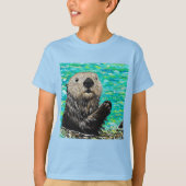 Happy Little Zee Otter Painting T-shirt (Voorkant)