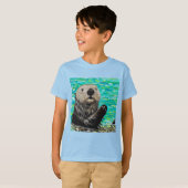 Happy Little Zee Otter Painting T-shirt (Voorkant volledig)