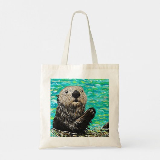 Happy Little Zee Otter Painting Tote Bag (Achterkant)