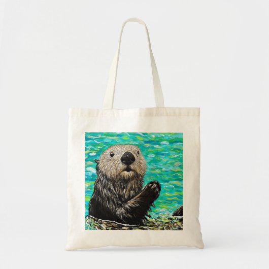 Happy Little Zee Otter Painting Tote Bag (Voorkant)