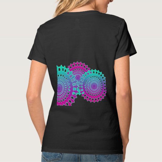 Happy Live Life Motto Gear Mandala Wheel Spirit Ta T-shirt (Achterkant)