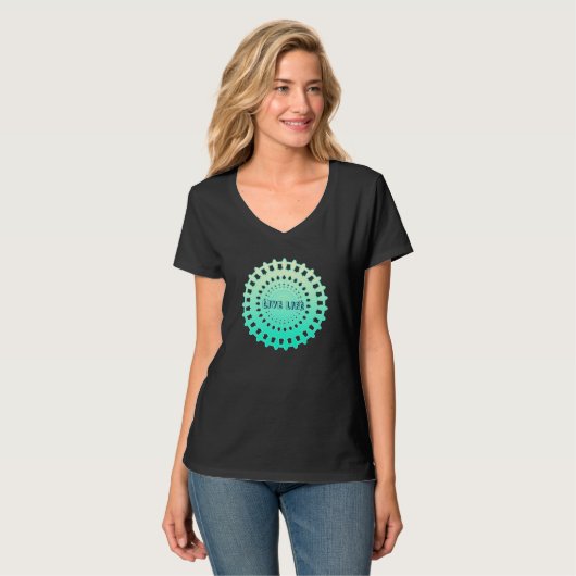 Happy Live Life Motto Gear Mandala Wheel Spirit Ta T-shirt (Voorkant volledig)