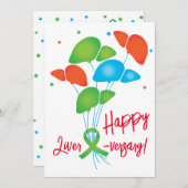 Happy Liver-jarig  Uitnodiging (Voorkant / Achterkant)