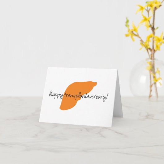 Happy Liver Transplantaversary Script Notecard Kaart (Gele Bloem)
