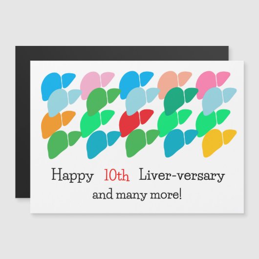 Happy Liver-versary en nog veel meer Magneet Kaart (Voorkant / Achterkant)