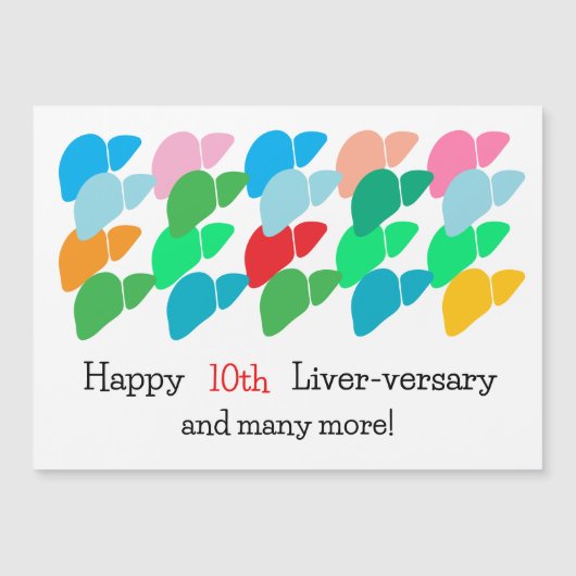 Happy Liver-versary en nog veel meer Magneet Kaart (Voorkant)