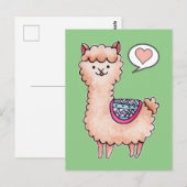 Happy Llama Briefkaart (Voorkant / Achterkant)