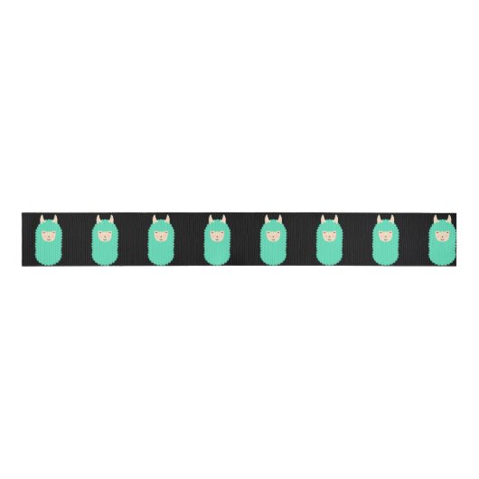 Happy Llama Emojis Grosgrain Lint (Voorkant)