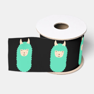 Happy Llama Emojis Grosgrain Lint