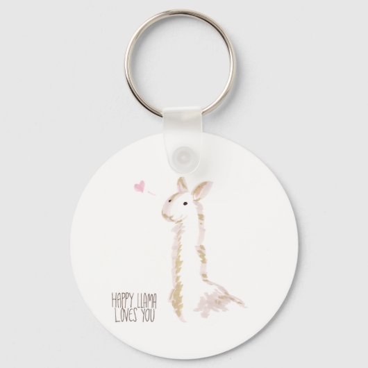 Happy Llama houdt van je Sleutelhanger (Voorkant)