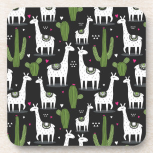 Happy Llama Pattern Bier Onderzetter