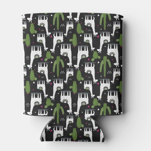 Happy Llama Pattern Blikjeskoeler (Achterkant)