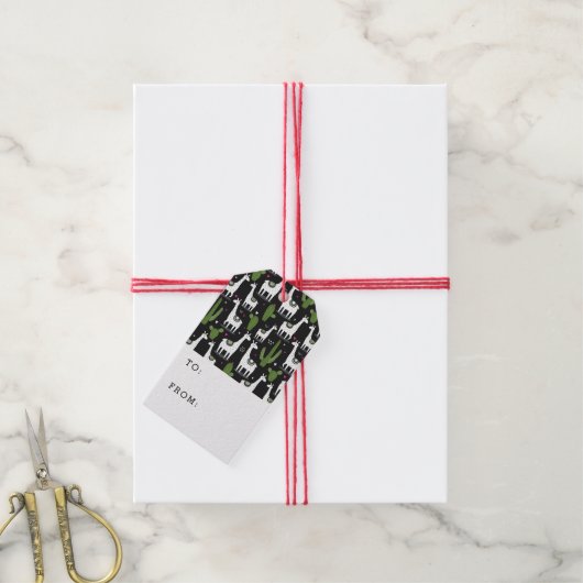 Happy Llama Pattern Cadeaulabel (Met Touw)