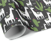 Happy Llama Pattern Cadeaupapier (Rol Hoek)