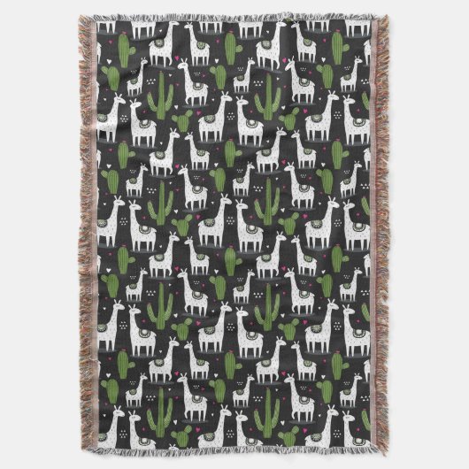 Happy Llama Pattern Deken (Voorkant Verticaal)