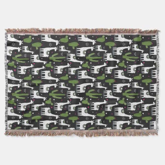 Happy Llama Pattern Deken (Voorkant)