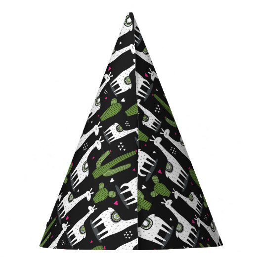 Happy Llama Pattern Feesthoedjes (Achterkant)