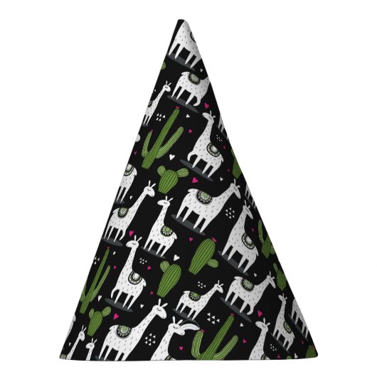 Happy Llama Pattern Feesthoedjes (Rechts)