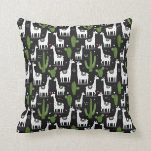 Happy Llama Pattern Kussen