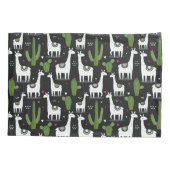 Happy Llama Pattern Kussensloop (Achterkant-Links)