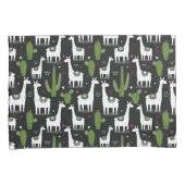 Happy Llama Pattern Kussensloop (Voorkant-Rechts)