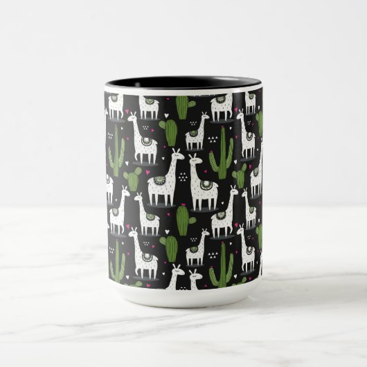 Happy Llama Pattern Mok (Midden)