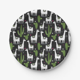Happy Llama Pattern Papieren Bordje