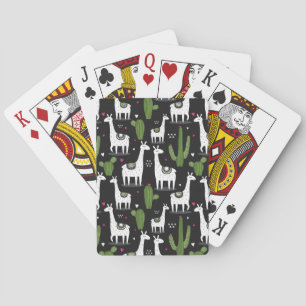 Happy Llama Pattern Pokerkaarten