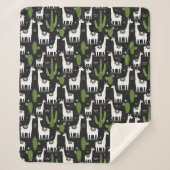 Happy Llama Pattern Sherpa Deken (Voorkant)