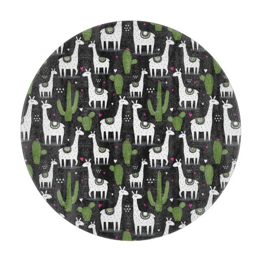 Happy Llama Pattern Snijplank (Voorkant)