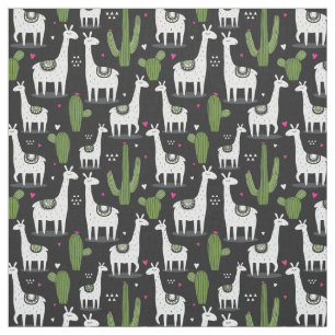 Happy Llama Pattern Stof