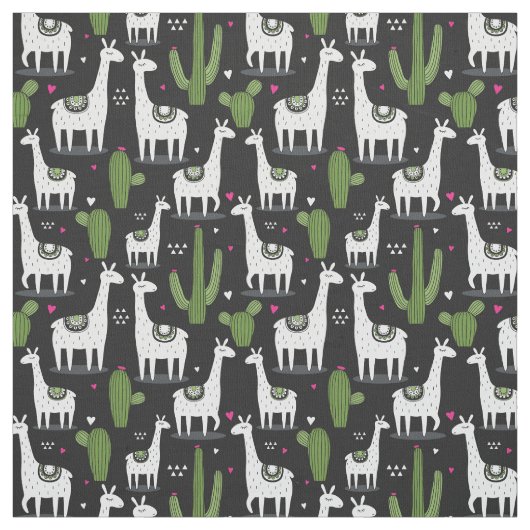 Happy Llama Pattern Stof (Swatch)