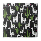 Happy Llama Pattern Tegeltje (Voorkant)