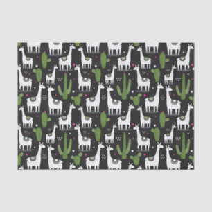 Happy Llama Pattern Tissuepapier