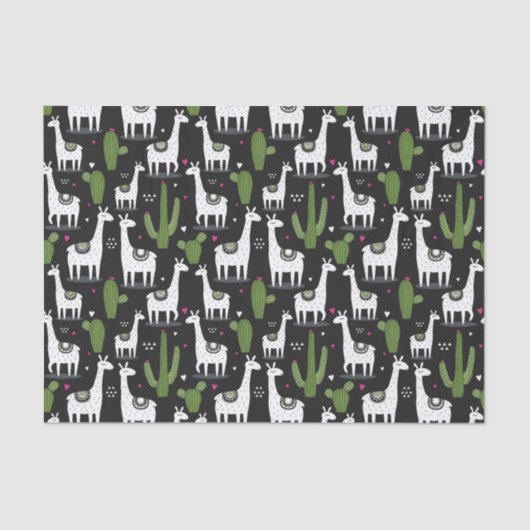 Happy Llama Pattern Tissuepapier (Voorkant)