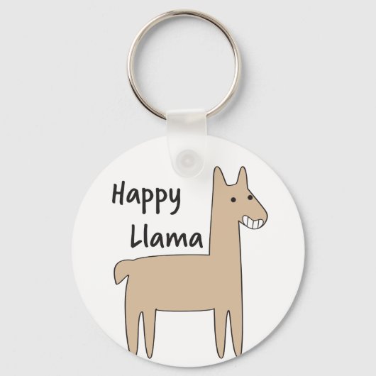 Happy Llama Sleutelhanger (Voorkant)