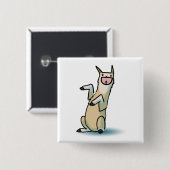 Happy Llama Vierkante Button 5,1 Cm (Voorkant /achterkant)