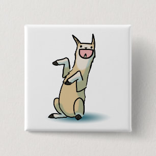 Happy Llama Vierkante Button 5,1 Cm