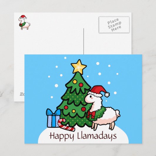 Happy Llamadays Briefkaart (Voorkant / Achterkant)