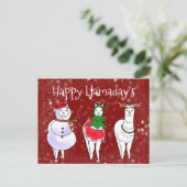 Happy Llamaday's Llama Feestdagenkaart (Staand voorkant)