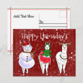 Happy Llamaday's Llama Feestdagenkaart (Voorkant / Achterkant)