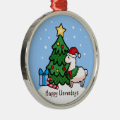 Happy Llamadays Metalen Ornament (Rechts)