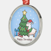 Happy Llamadays Metalen Ornament (Links)