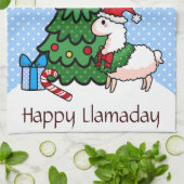 Happy Llamadays Theedoek (Gevouwen)