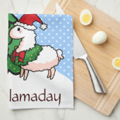 Happy Llamadays Theedoek (Quarter Fold)