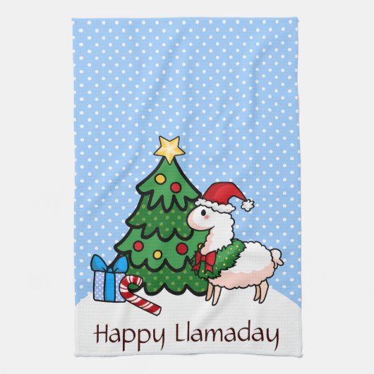 Happy Llamadays Theedoek (Verticaal)